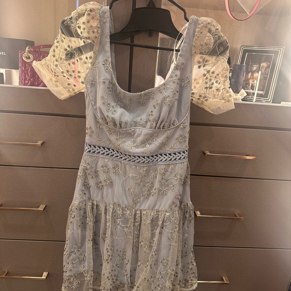 Self-Portrait Embroidered Dress with Sheer Details US2 size